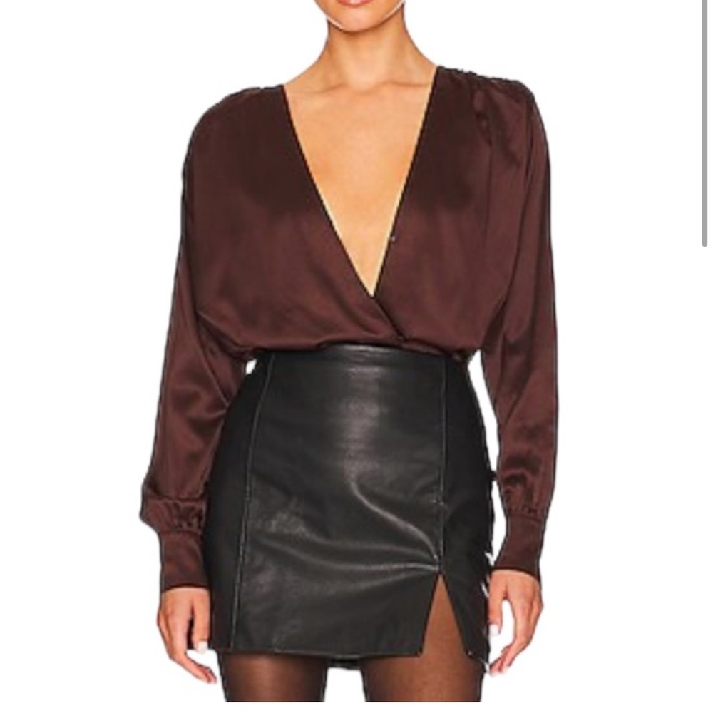 Abercrombie Brown Satin Bodysuit